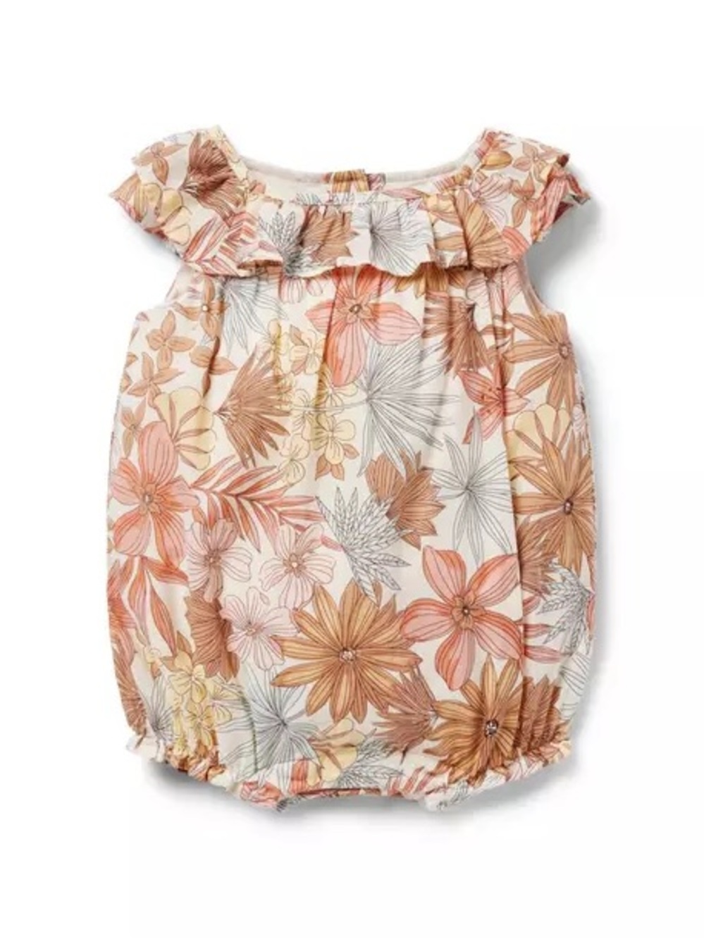 Janie and Jack Baby Floral Ruffle Romper NWT Size 3-6 Months